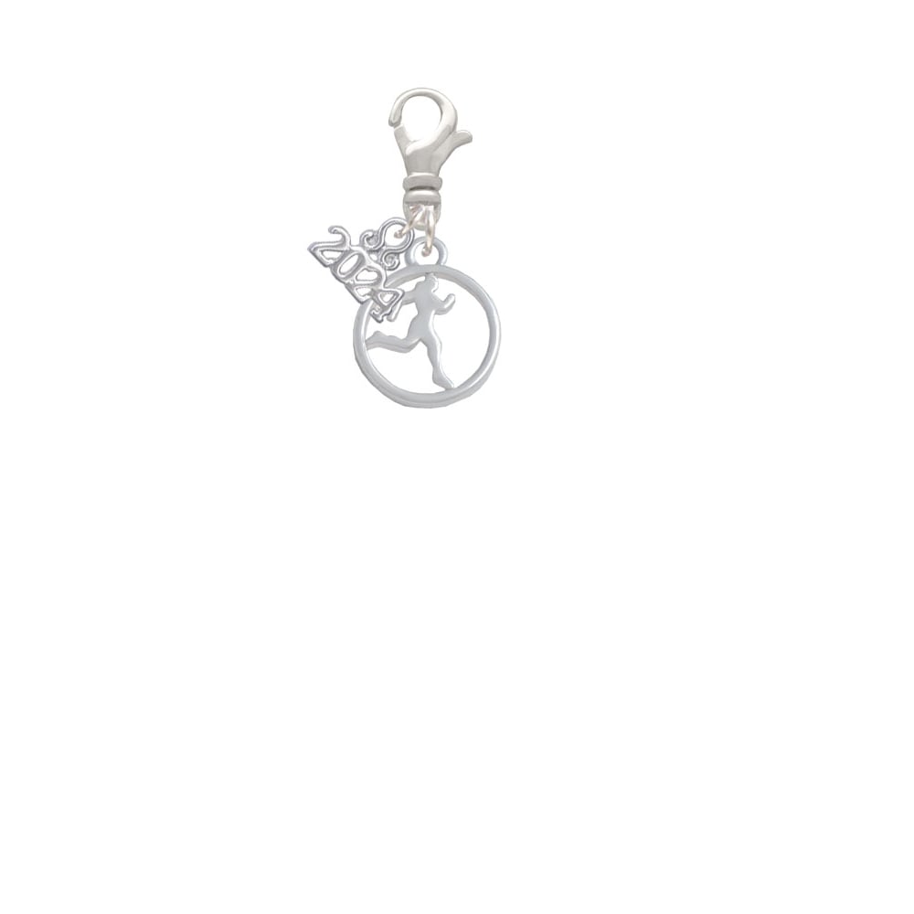 Delight Jewelry Runner Silhouette in 1/2 Disc Clip on Charm with Year 2024 Image 2