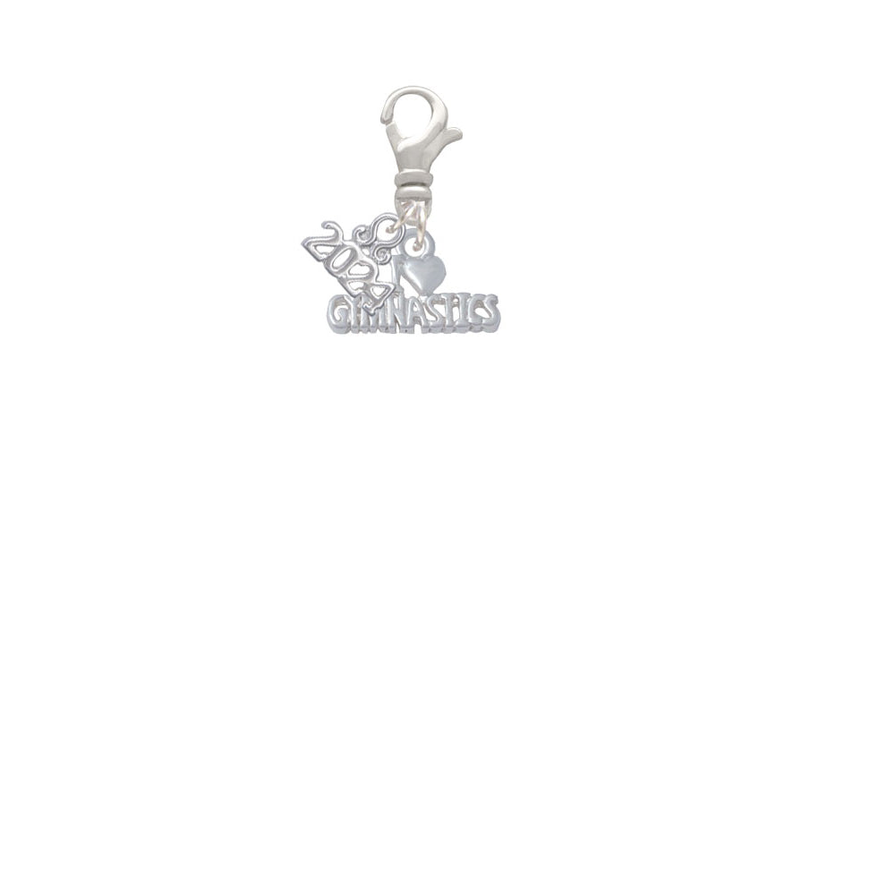 Delight Jewelry I Heart Gymnastics Clip on Charm with Year 2024 Image 2