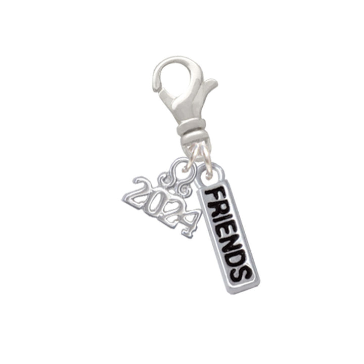 Delight Jewelry Silvertone Friends Clip on Charm with Year 2024 Image 1