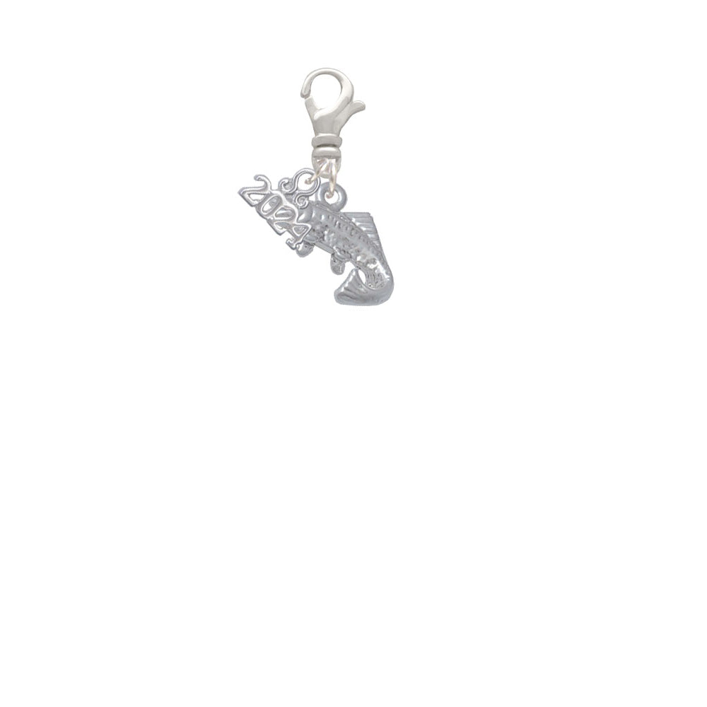 Delight Jewelry Silvertone Jumping Trout Clip on Charm with Year 2024 Image 2