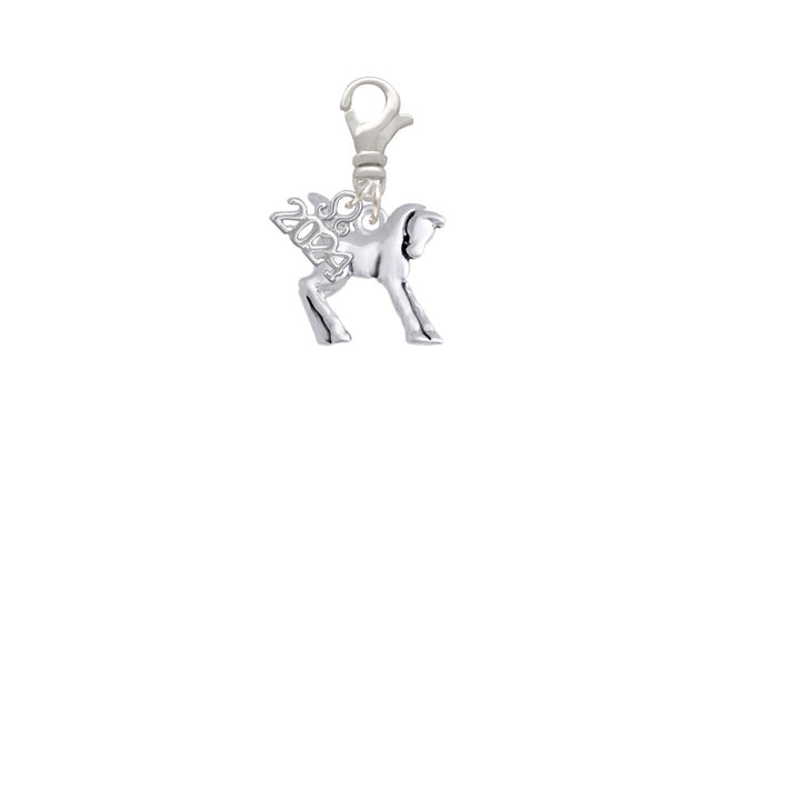Delight Jewelry Silvertone Equestrian Horse Clip on Charm with Year 2024 Image 2