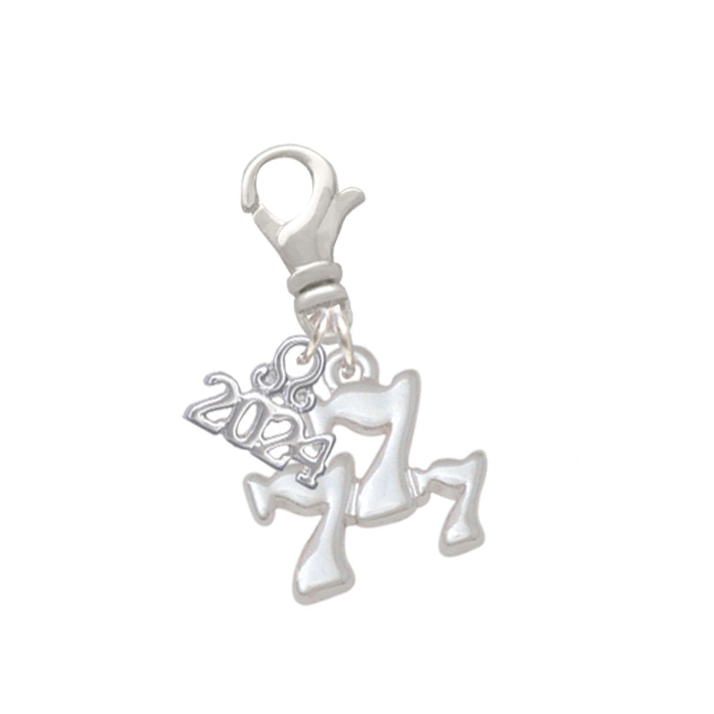 Delight Jewelry Three Lucky 7s Clip on Charm with Year 2024 Image 1