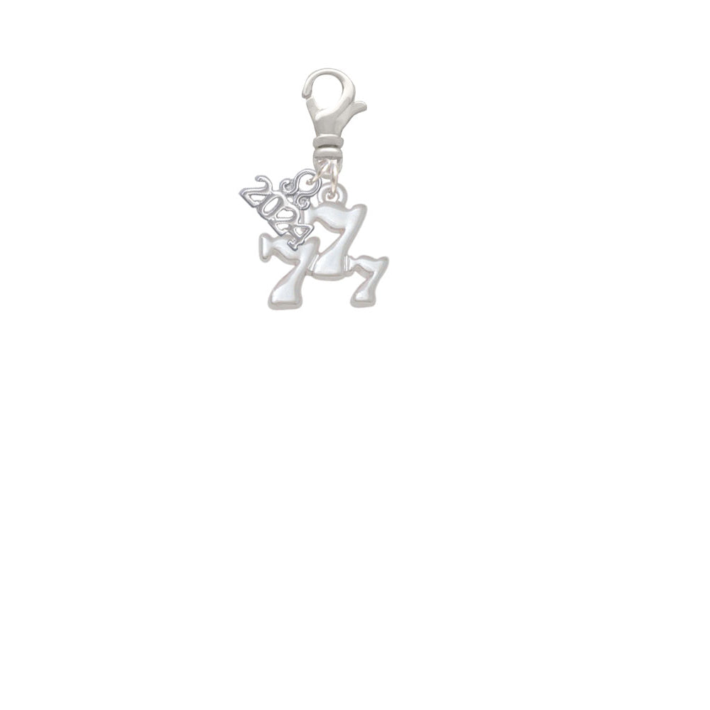 Delight Jewelry Three Lucky 7s Clip on Charm with Year 2024 Image 2
