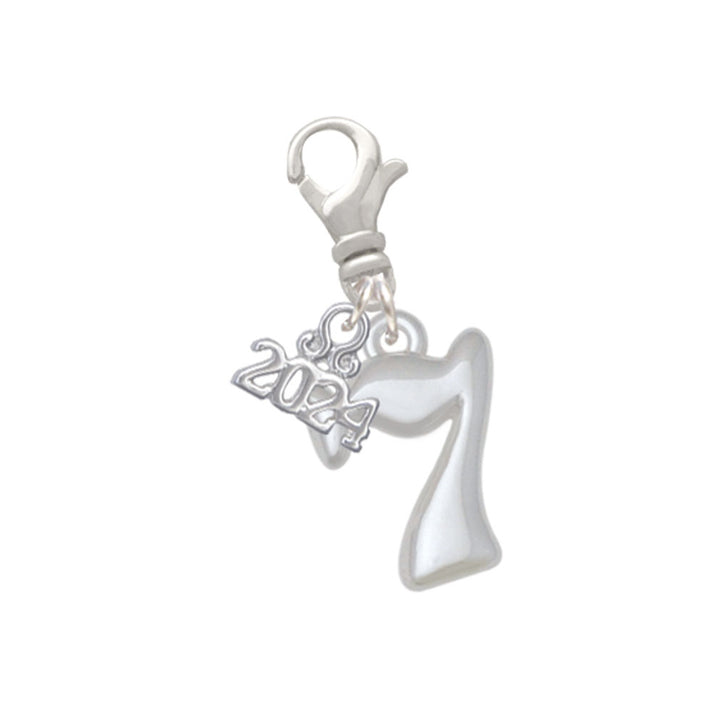 Delight Jewelry Medium Lucky 7 Clip on Charm with Year 2024 Image 1