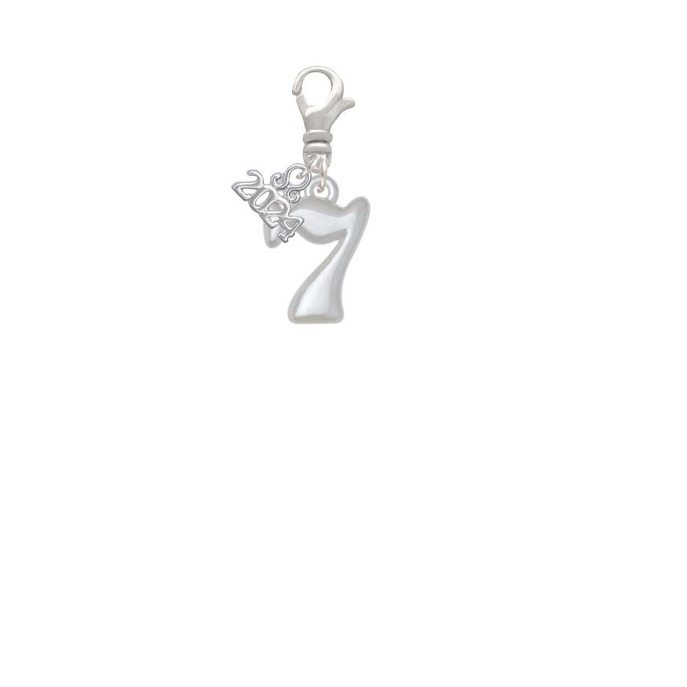 Delight Jewelry Medium Lucky 7 Clip on Charm with Year 2024 Image 2