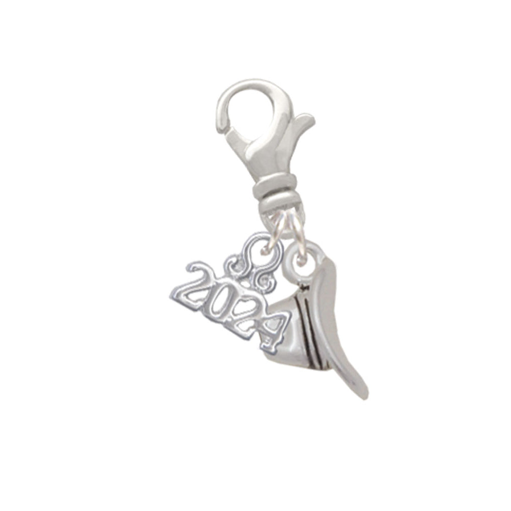Delight Jewelry Silvertone Cowboy Hat Clip on Charm with Year 2024 Image 1