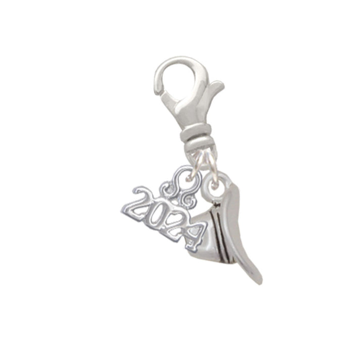 Delight Jewelry Silvertone Cowboy Hat Clip on Charm with Year 2024 Image 1