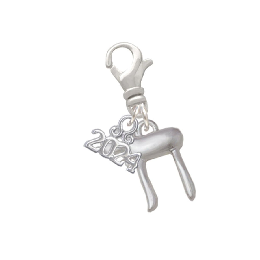 Delight Jewelry Silvertone Chai Clip on Charm with Year 2024 Image 1