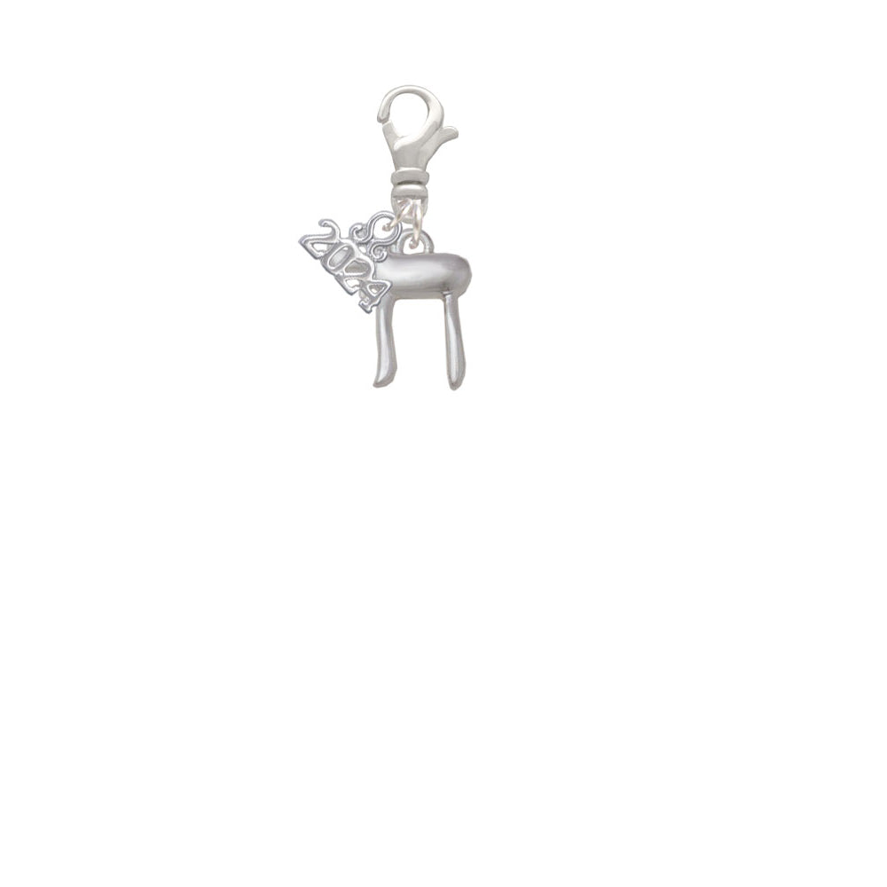 Delight Jewelry Silvertone Chai Clip on Charm with Year 2024 Image 2