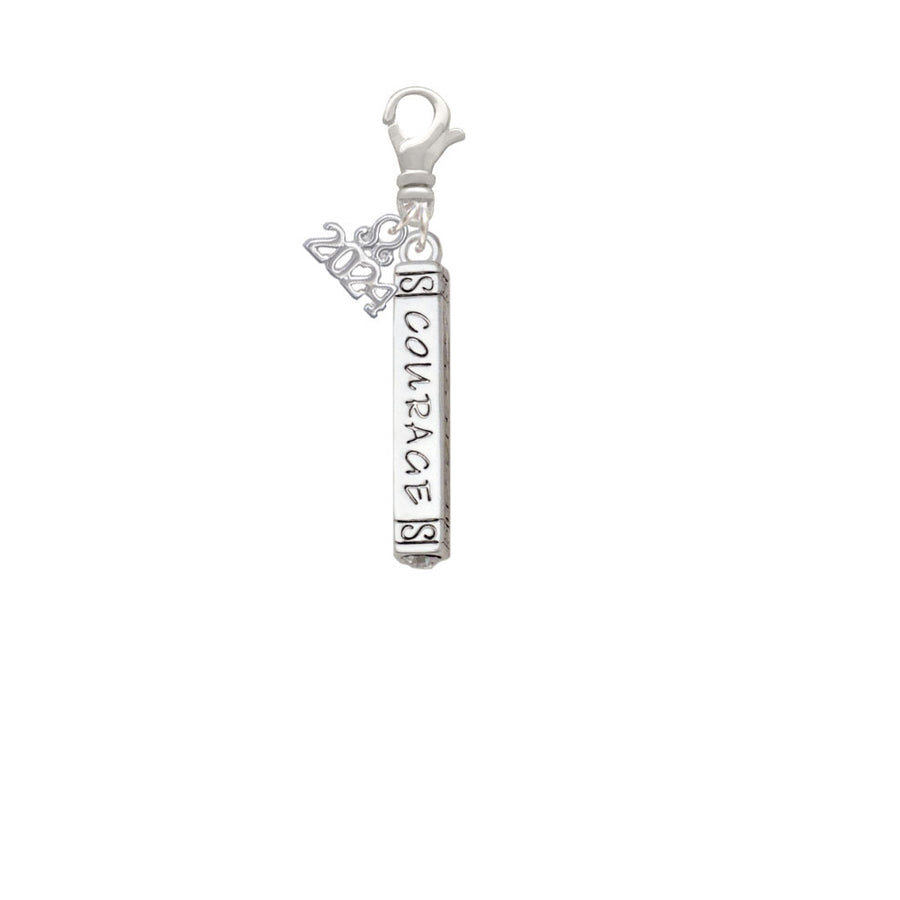 Delight Jewelry Courage Strength Wisdom Honesty - Bar Clip on Charm with Year 2024 Image 1