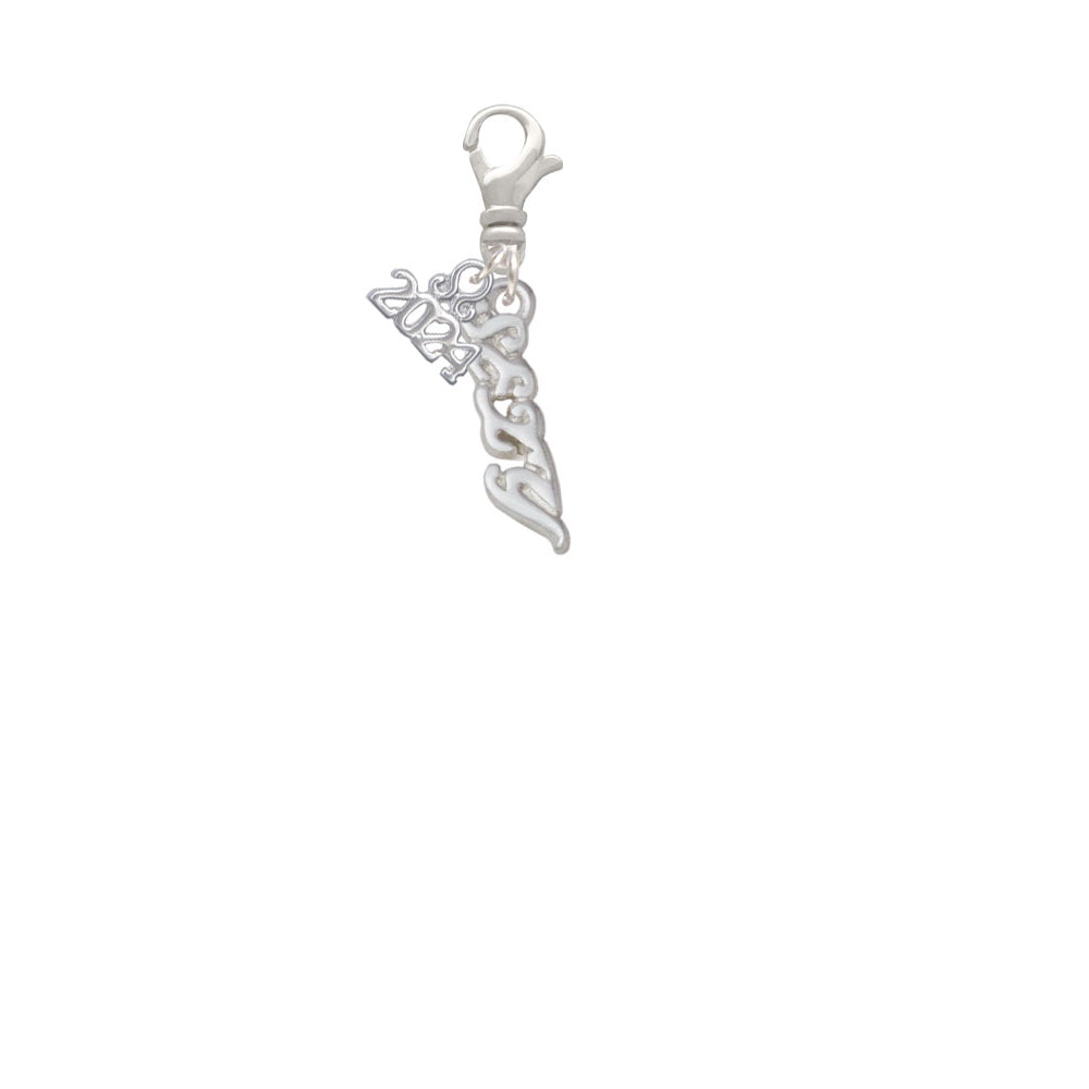 Delight Jewelry Silvertone Small Sexy Script Clip on Charm with Year 2024 Image 2