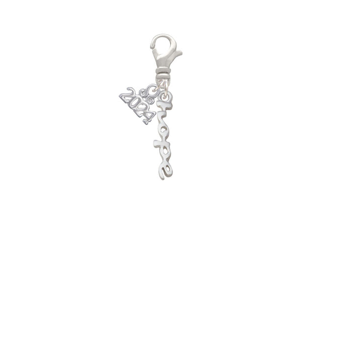 Delight Jewelry Silvertone Small hope Script Clip on Charm with Year 2024 Image 2