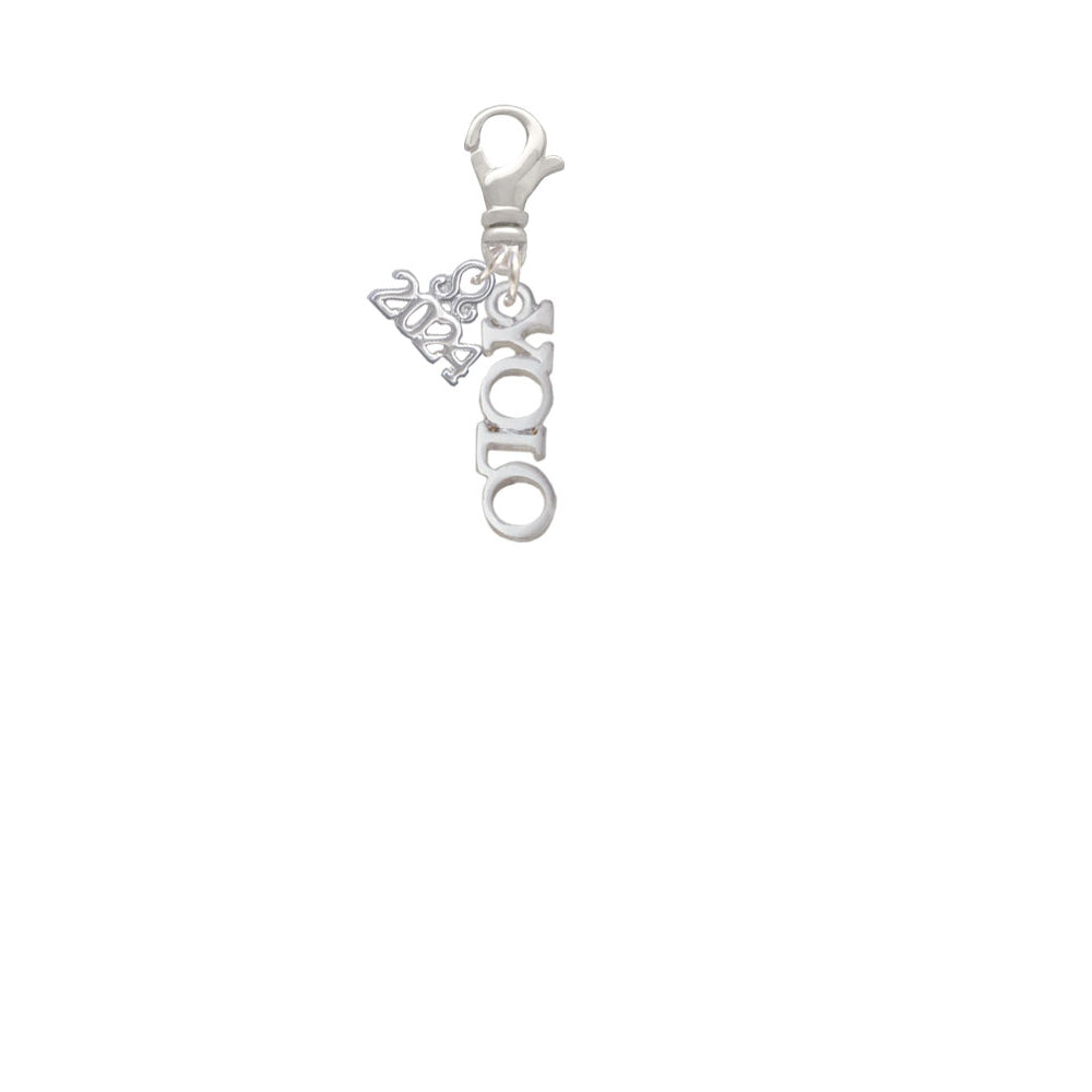Delight Jewelry Silvertone Small YOLO Clip on Charm with Year 2024 Image 2