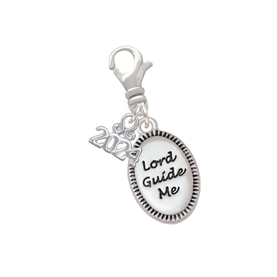 Delight Jewelry Silvertone Lord Guide Me Clip on Charm with Year 2024 Image 1