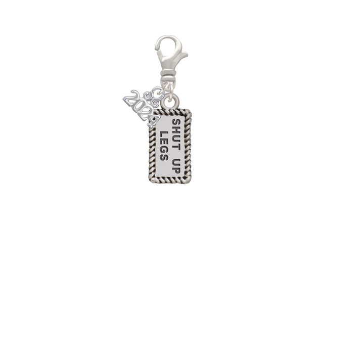 Delight Jewelry Silvertone Shut Up Legs Clip on Charm with Year 2024 Image 2