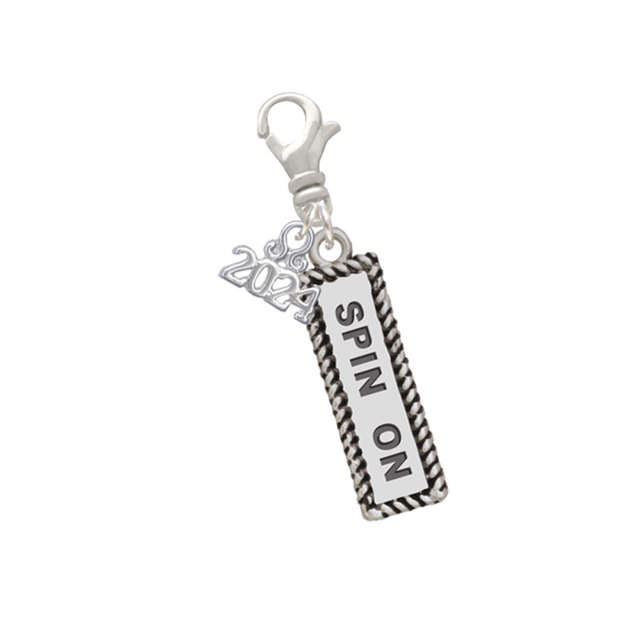 Delight Jewelry Silvertone Spin On Clip on Charm with Year 2024 Image 1