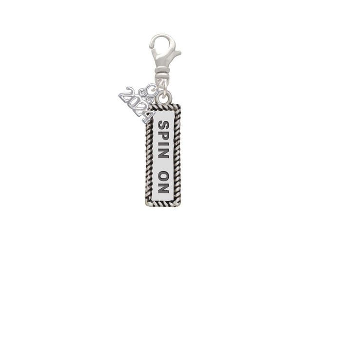Delight Jewelry Silvertone Spin On Clip on Charm with Year 2024 Image 2