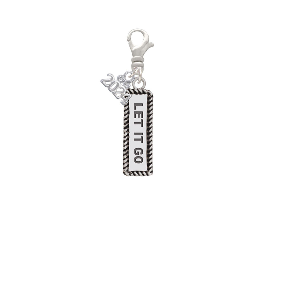 Delight Jewelry Silvertone Let It Go Clip on Charm with Year 2024 Image 2