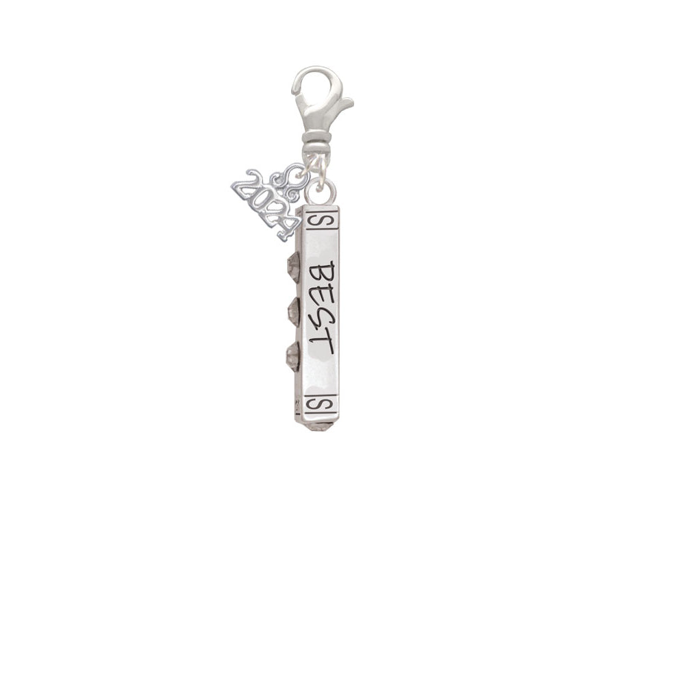 Delight Jewelry Silvertone Best Friends Forever Bar Clip on Charm with Year 2024 Image 2