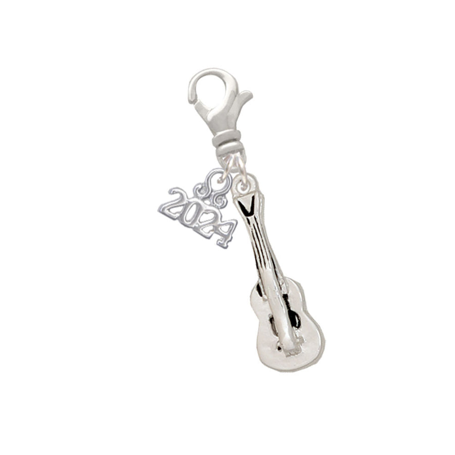 Delight Jewelry Silvertone Guitar Clip on Charm with Year 2024 Image 1
