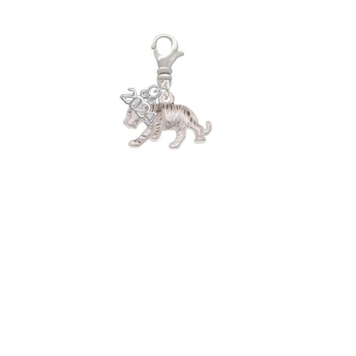 Delight Jewelry Silvertone Tiger Cub Clip on Charm with Year 2024 Image 2