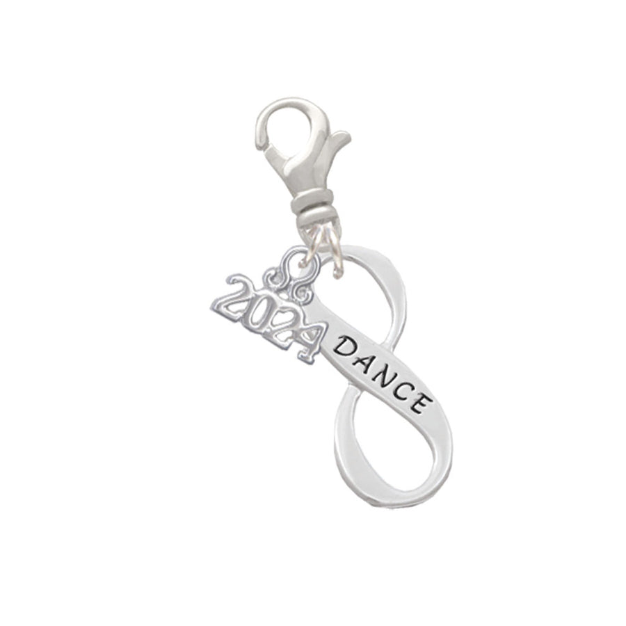 Delight Jewelry Silvertone Dance Infinity Sign Clip on Charm with Year 2024 Image 1