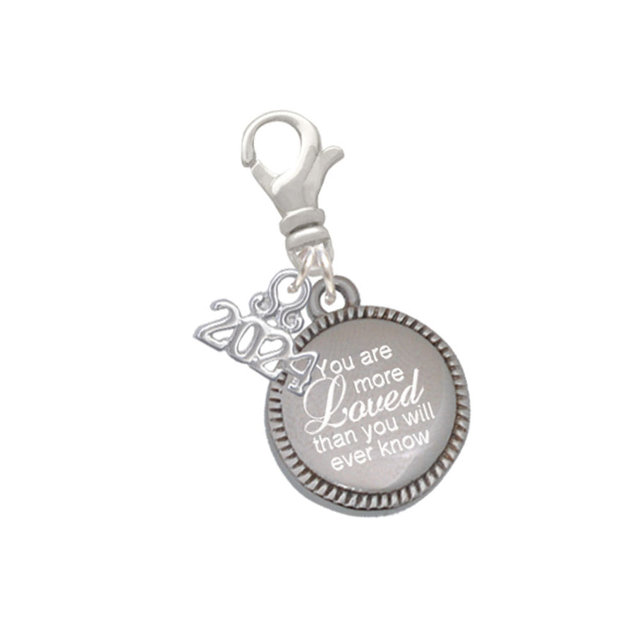 Delight Jewelry Stainless Steel Disc You Are More Loved Clip on Charm with Year 2024 Image 1