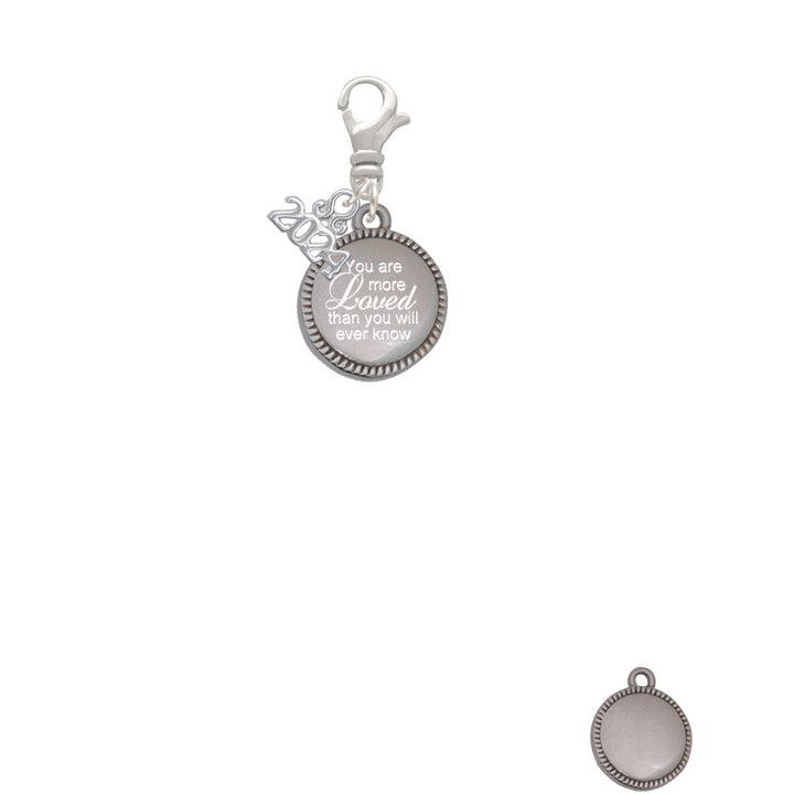 Delight Jewelry Stainless Steel Disc You Are More Loved Clip on Charm with Year 2024 Image 2