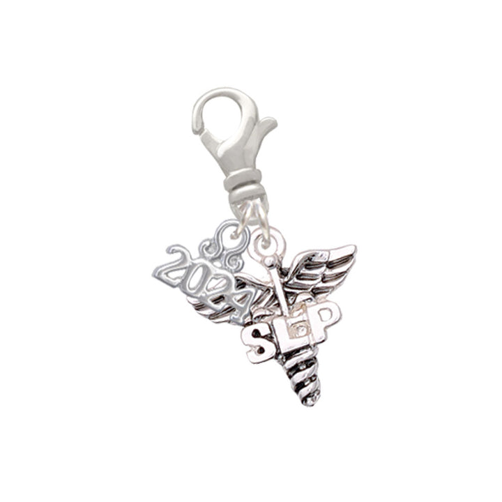 Delight Jewelry Silvertone SLP Caduceus - Clip on Charm with Year 2024 Image 1