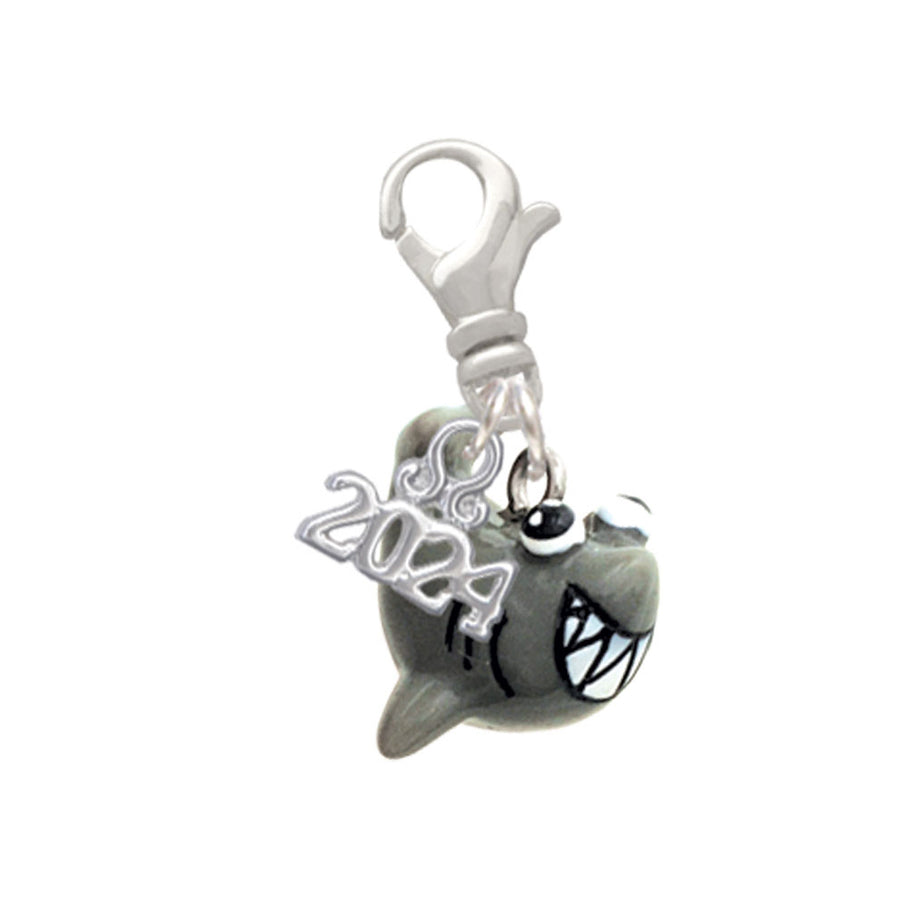 Delight Jewelry Resin Shark Clip on Charm with Year 2024 Image 1