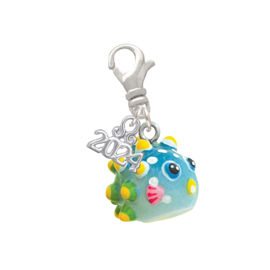 Delight Jewelry Resin Blowfish Clip on Charm with Year 2024 Image 1