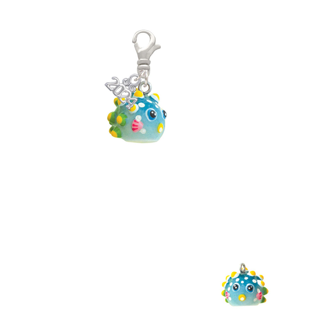 Delight Jewelry Resin Blowfish Clip on Charm with Year 2024 Image 2
