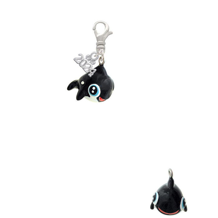 Delight Jewelry Resin Killer Whale Clip on Charm with Year 2024 Image 2