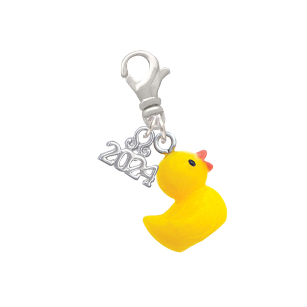 Delight Jewelry Resin Yellow Ducky Clip on Charm with Year 2024 Image 1