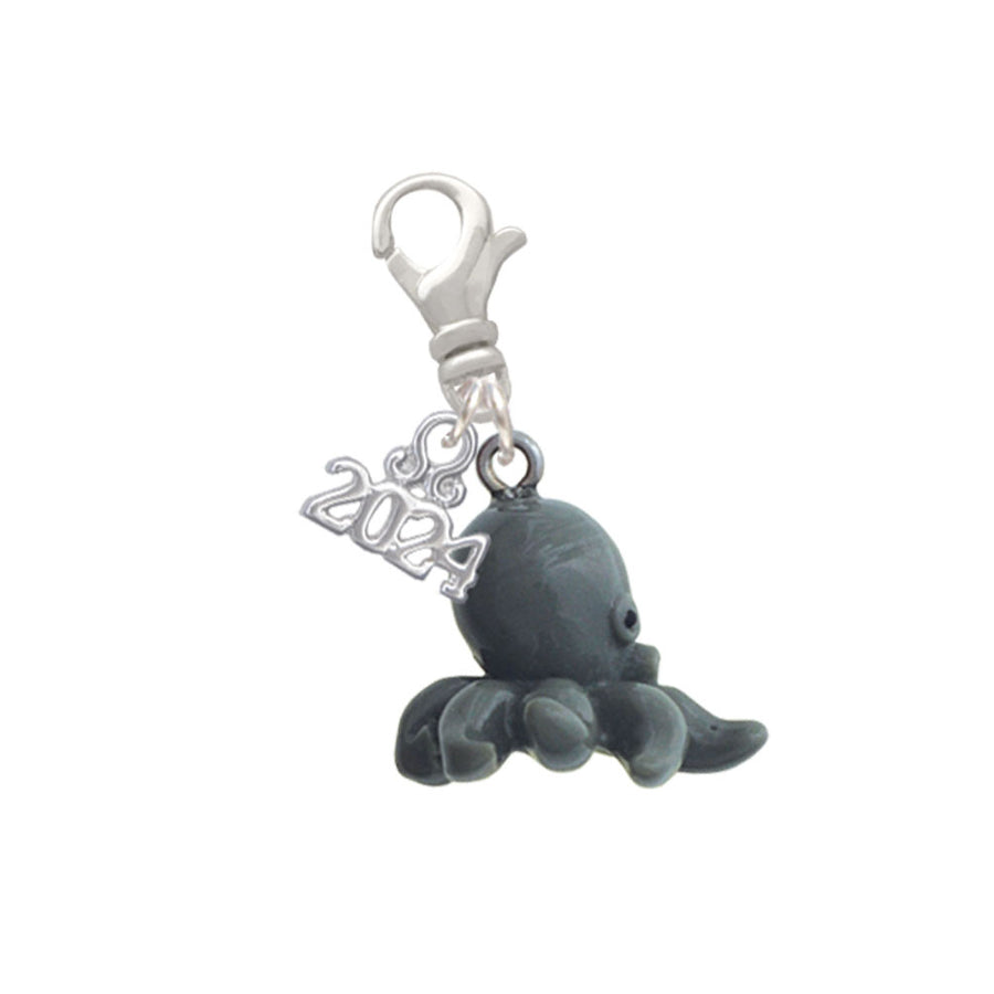 Delight Jewelry Resin Octopus Clip on Charm with Year 2024 Image 1