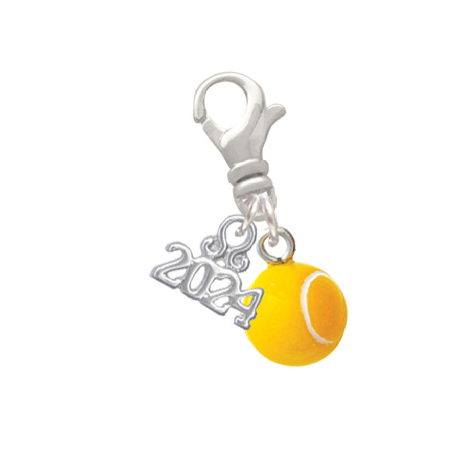 Delight Jewelry Resin Tennis Ball Clip on Charm with Year 2024 Image 1