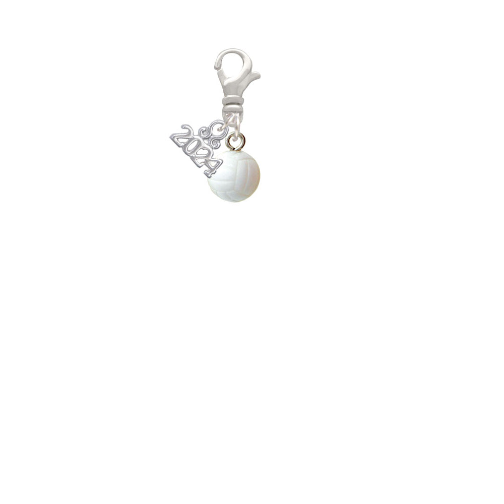 Delight Jewelry Resin Volleyball Clip on Charm with Year 2024 Image 2