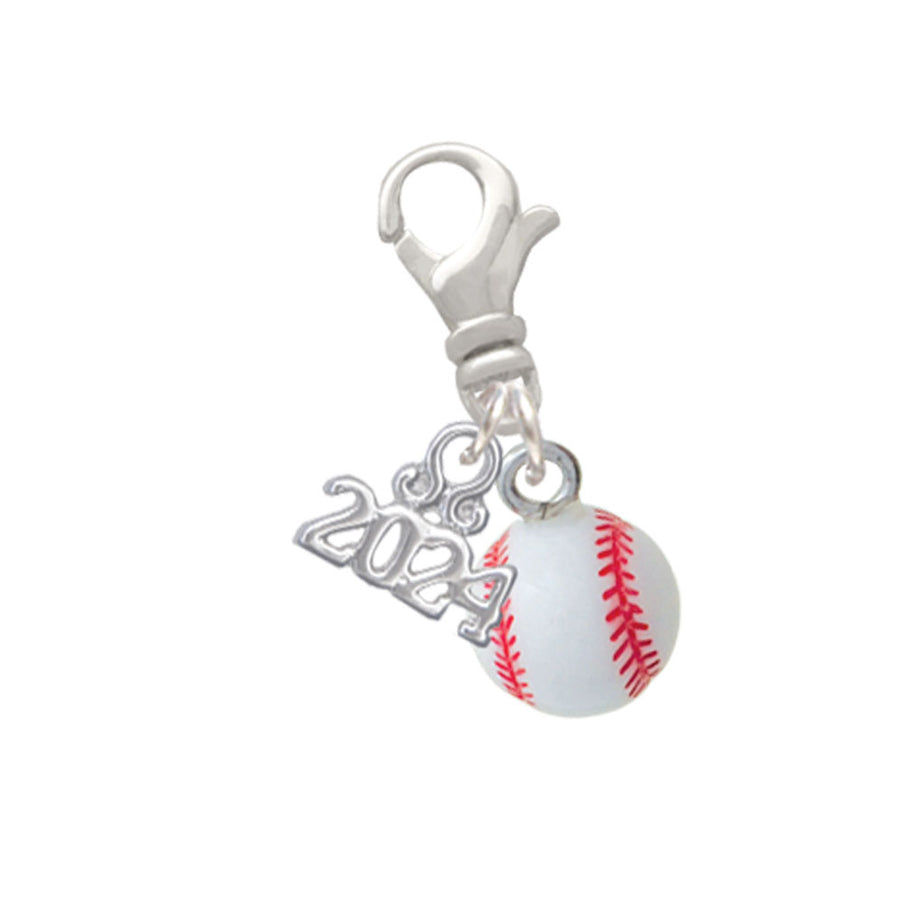 Delight Jewelry Resin Baseball Clip on Charm with Year 2024 Image 1