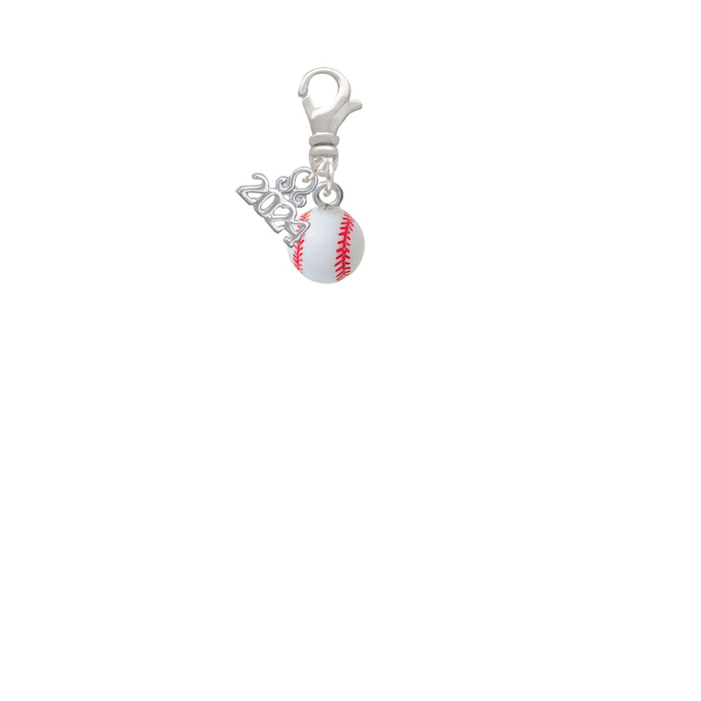 Delight Jewelry Resin Baseball Clip on Charm with Year 2024 Image 2
