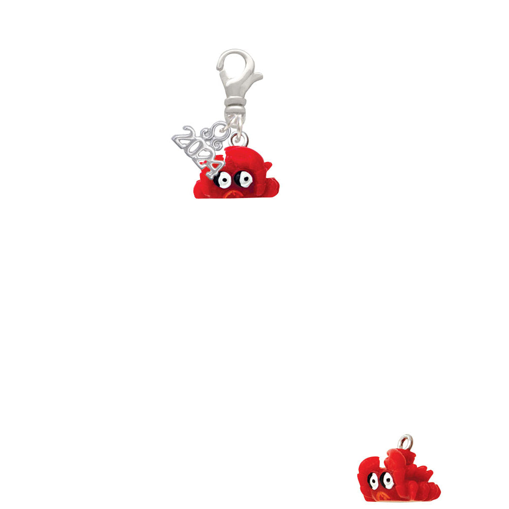 Delight Jewelry Resin Red Crab Clip on Charm with Year 2024 Image 2