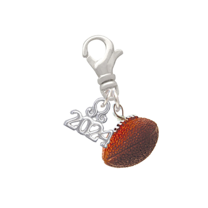 Delight Jewelry Resin Football Clip on Charm with Year 2024 Image 1