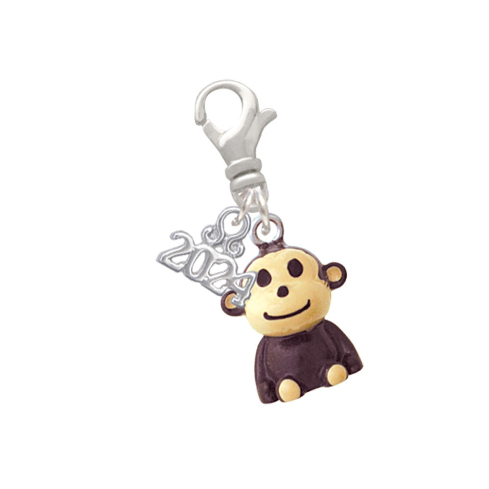 Delight Jewelry Resin Monkey Clip on Charm with Year 2024 Image 1