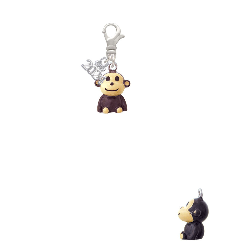 Delight Jewelry Resin Monkey Clip on Charm with Year 2024 Image 2