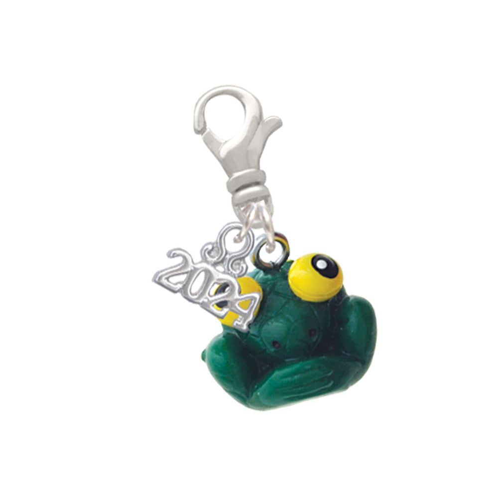 Delight Jewelry Resin Big Eyed Frog Clip on Charm with Year 2024 Image 1
