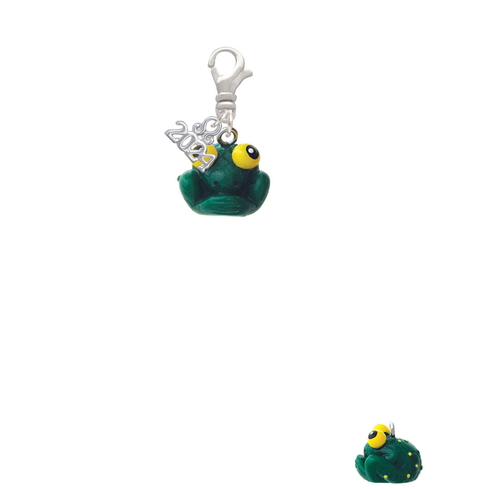 Delight Jewelry Resin Big Eyed Frog Clip on Charm with Year 2024 Image 2