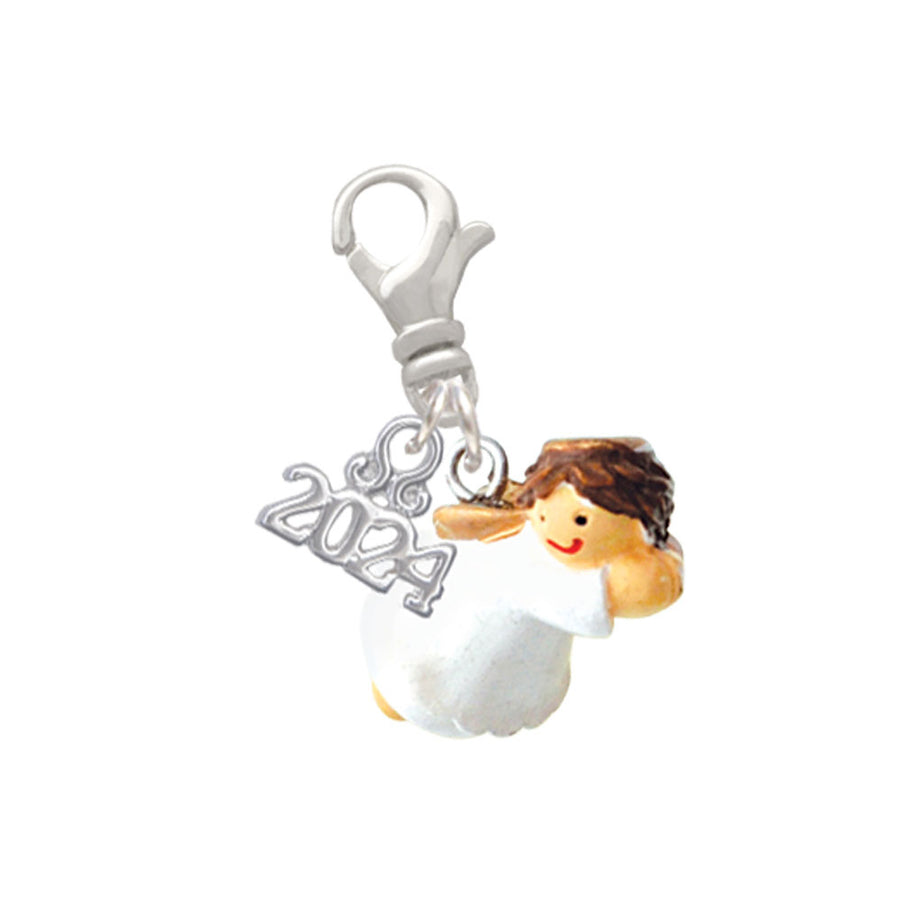 Delight Jewelry Resin Flying Angel Clip on Charm with Year 2024 Image 1