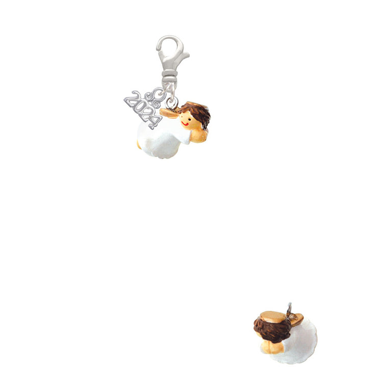 Delight Jewelry Resin Flying Angel Clip on Charm with Year 2024 Image 2