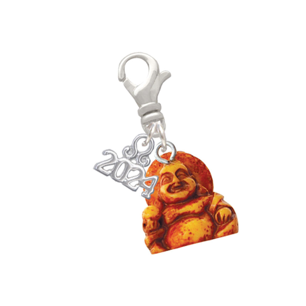 Delight Jewelry Resin Laughing Buddha Clip on Charm with Year 2024 Image 1