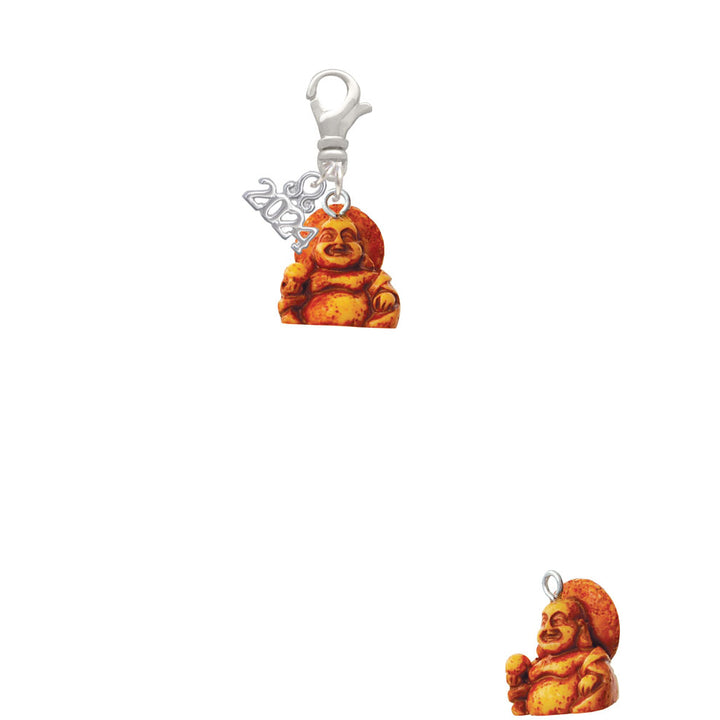 Delight Jewelry Resin Laughing Buddha Clip on Charm with Year 2024 Image 2