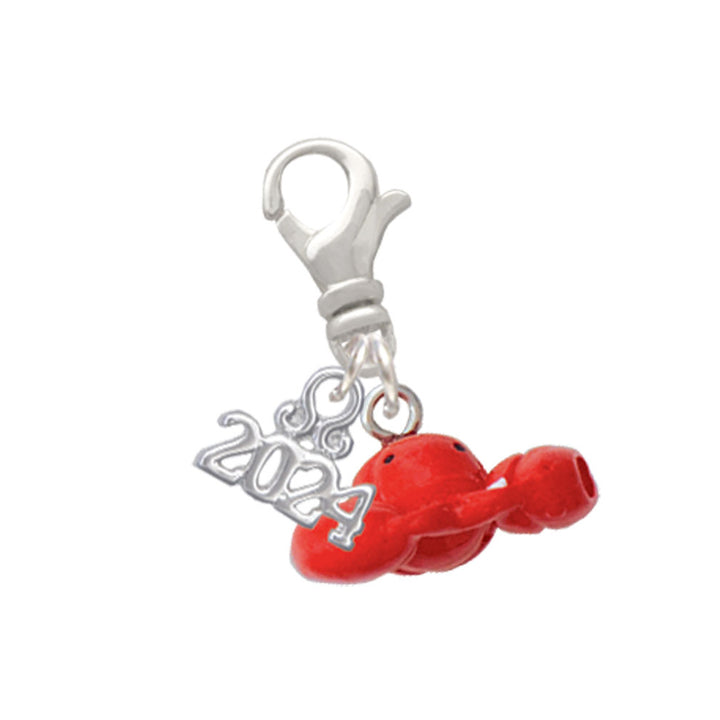Delight Jewelry Resin Puffy Red Lobster Clip on Charm with Year 2024 Image 1